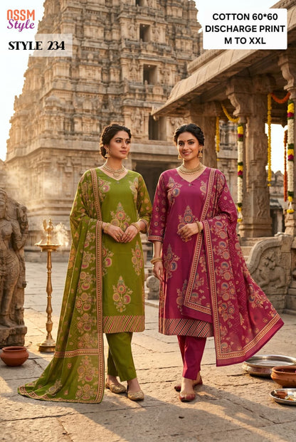 Style No 230 To 234 Ossm Readymade Cotton Pant Suits Wholesaler Gujarat