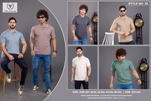 Style No 26 Vibe Vintage Imported Mens Tshirts Exporter Gujarat