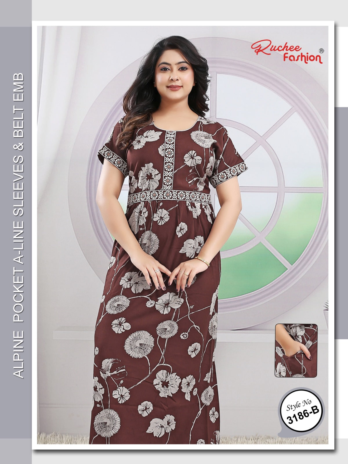 Style No 3185-3187 Ruchee Fashion Alpine Night Gowns Manufacturer India