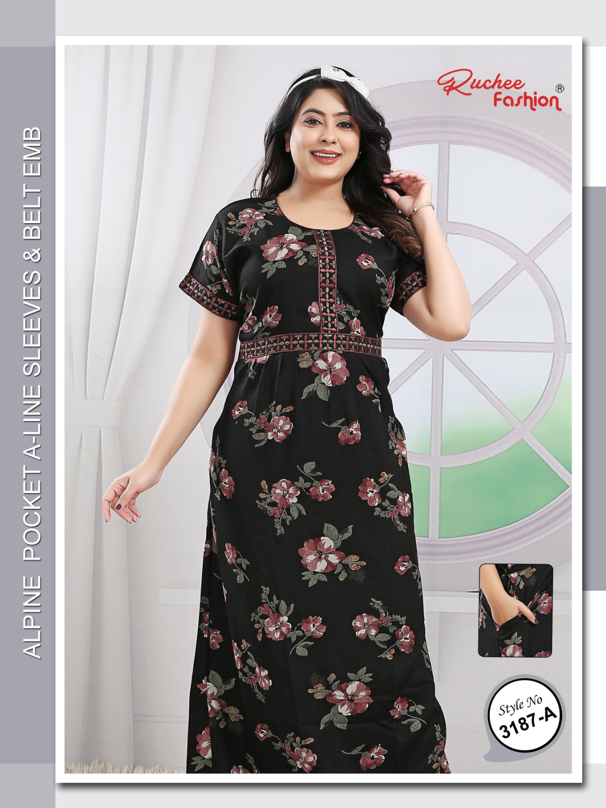 Style No 3185-3187 Ruchee Fashion Alpine Night Gowns Manufacturer India