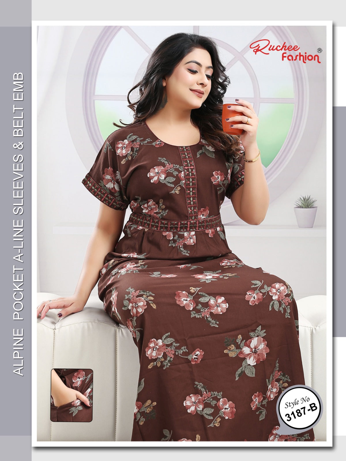 Style No 3185-3187 Ruchee Fashion Alpine Night Gowns Manufacturer India