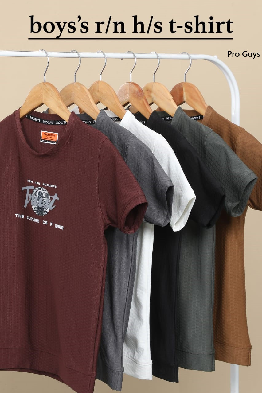Style No 3656 Pro Guys Jacquard Boys Tshirt Manufacturer India