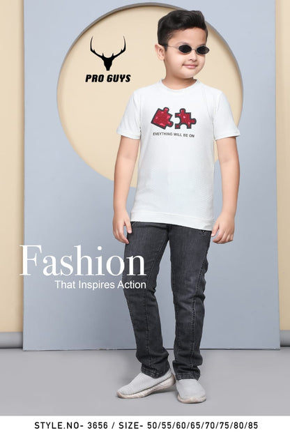 Style No 3656 Pro Guys Jacquard Boys Tshirt Manufacturer India
