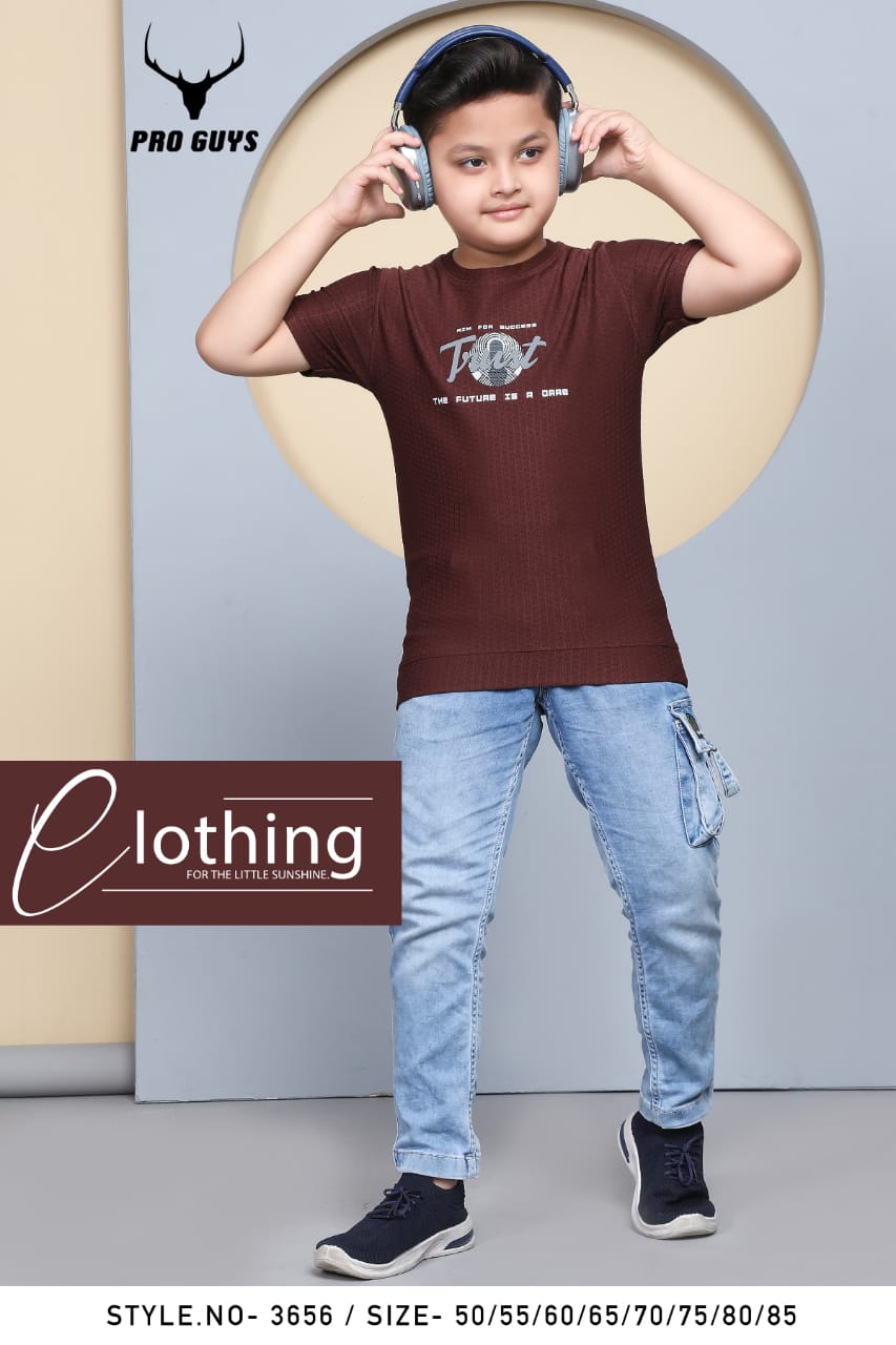 Style No 3656 Pro Guys Jacquard Boys Tshirt Manufacturer India