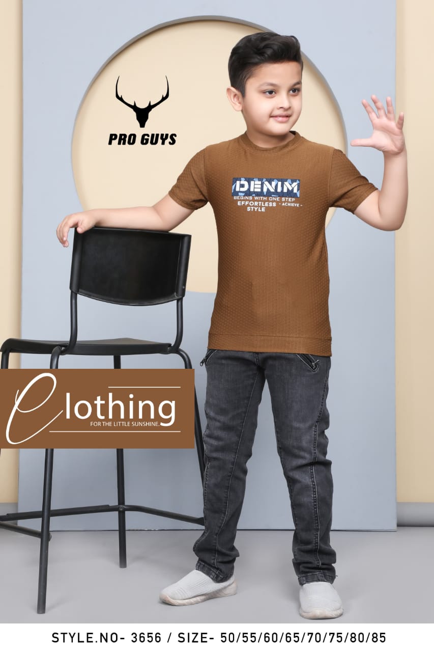 Style No 3656 Pro Guys Jacquard Boys Tshirt Manufacturer India