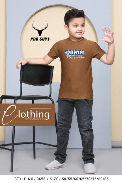 Style No 3656 Pro Guys Jacquard Boys Tshirt Manufacturer India