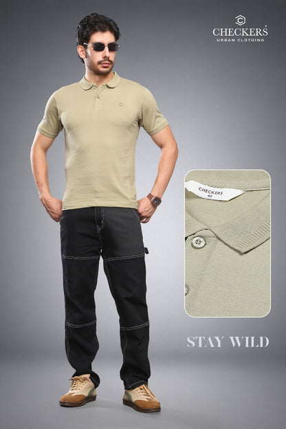 Style No 367-376 Checkers Cotton Biowashed Mens Tshirts Wholesaler India