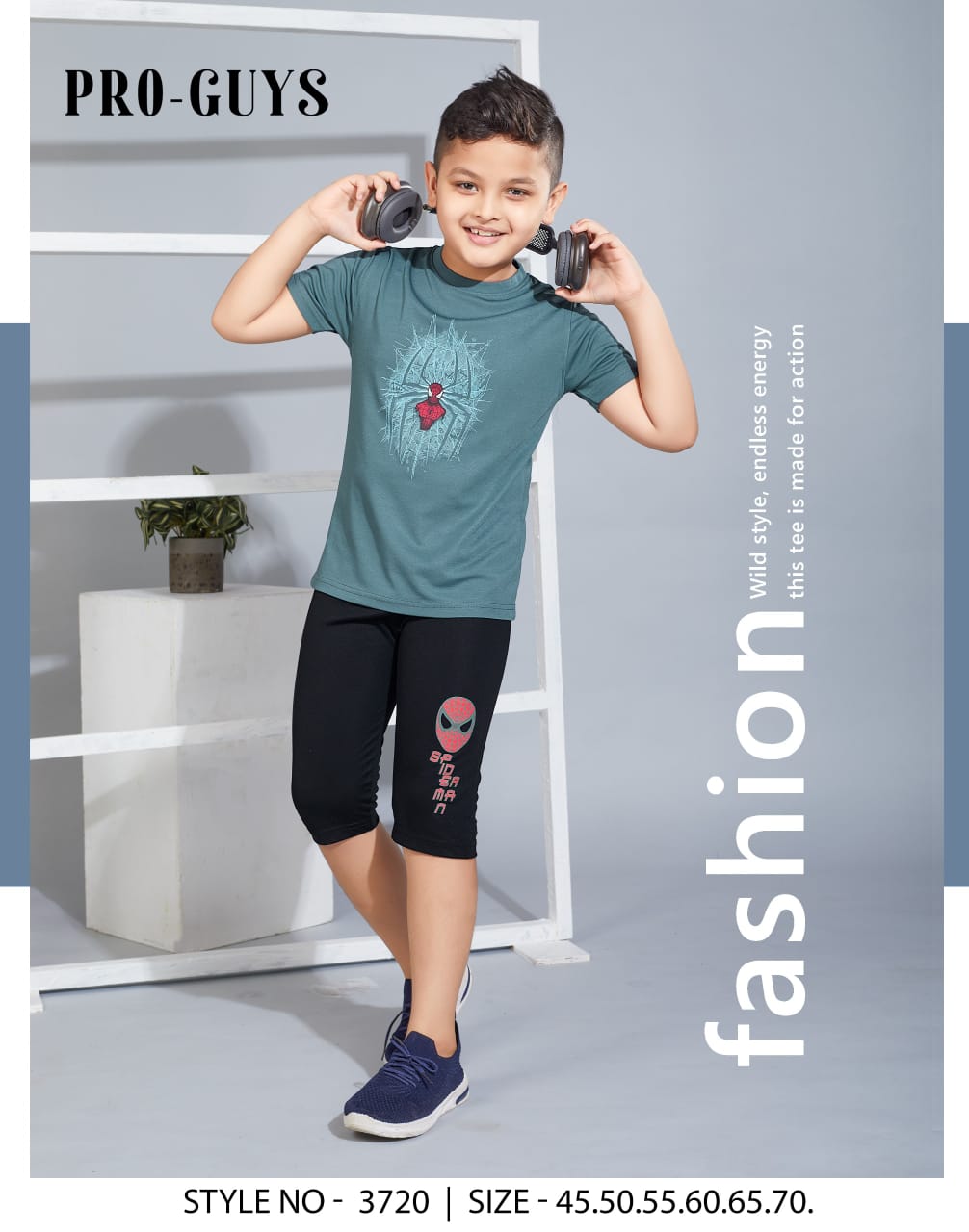 Style No 3720 Pro Guys Tencil Lycra Boys Capri Night Suit Exporter Gujarat