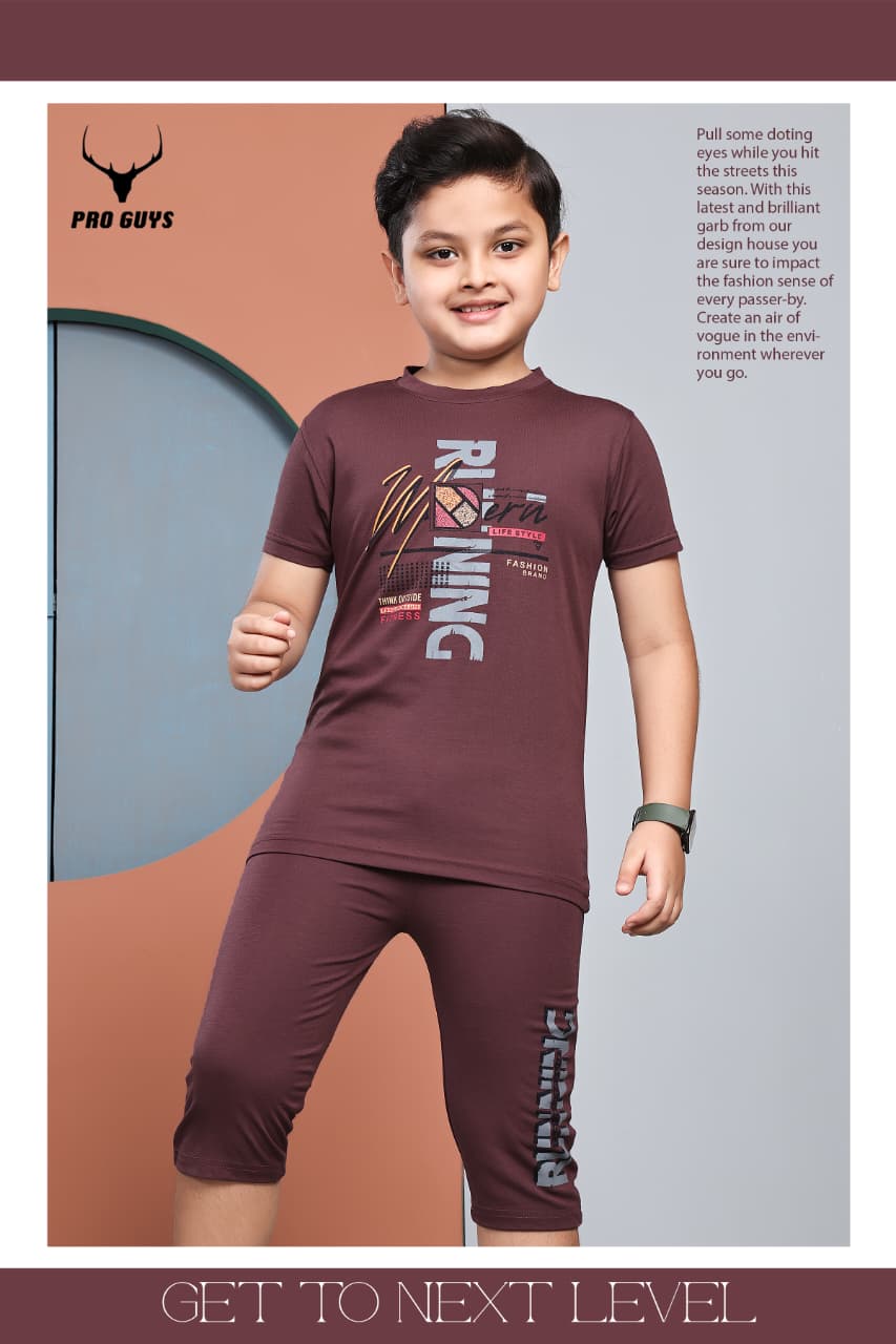 Style No 3843 Pro Guys Tencil Lycra Boys Capri Night Suit Wholesale