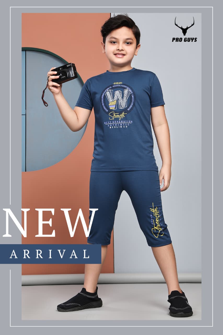 Style No 3843 Pro Guys Tencil Lycra Boys Capri Night Suit Wholesale