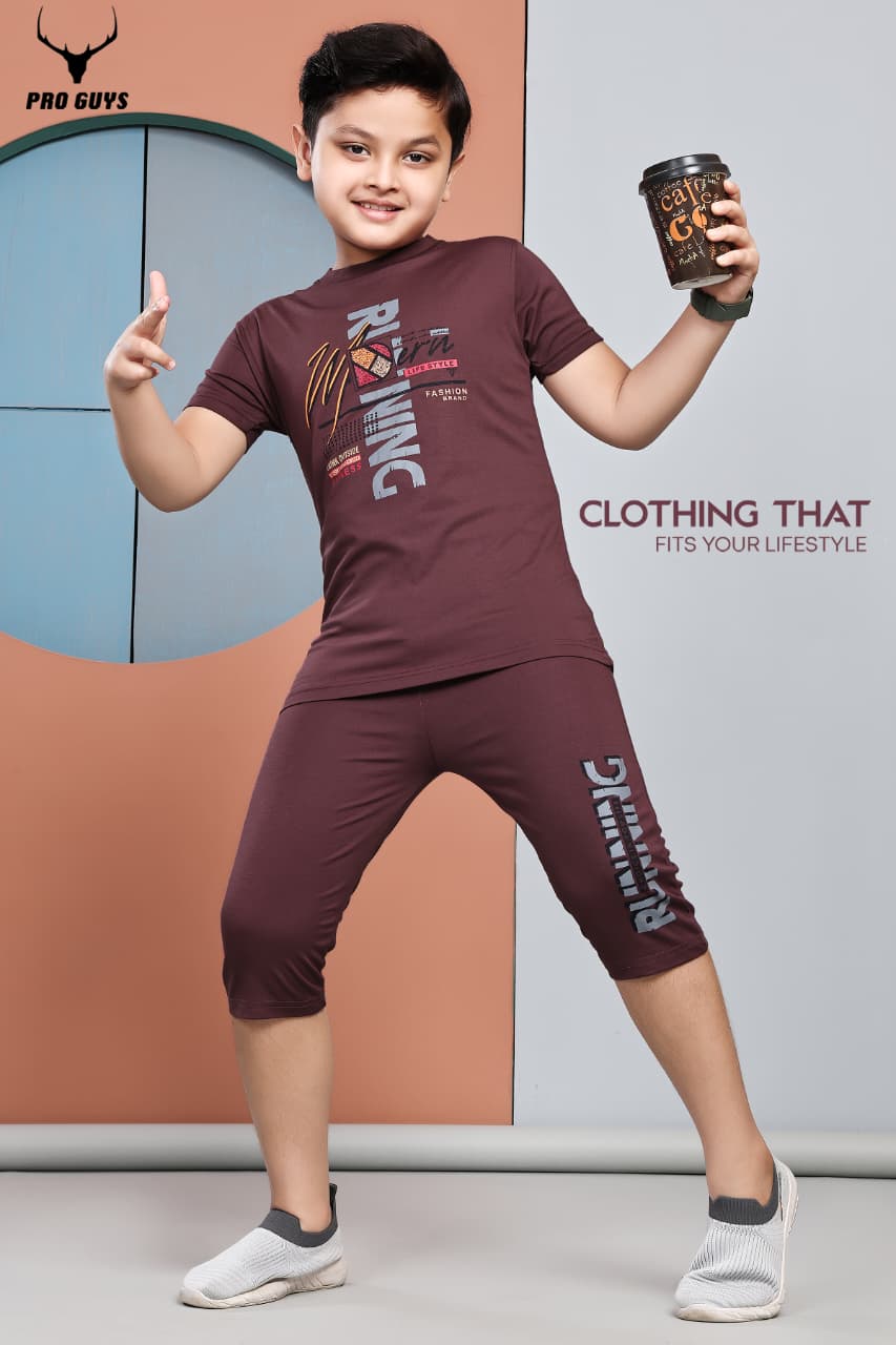 Style No 3843 Pro Guys Tencil Lycra Boys Capri Night Suit Wholesale