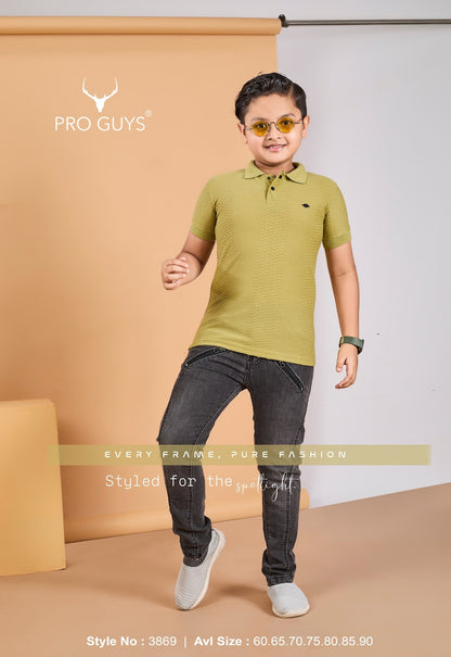 Style No 3869 Pro Guys Jacquard Boys Tshirt Supplier