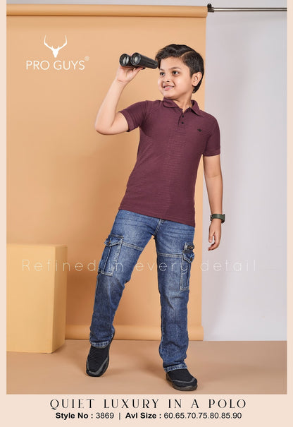Style No 3869 Pro Guys Jacquard Boys Tshirt Supplier