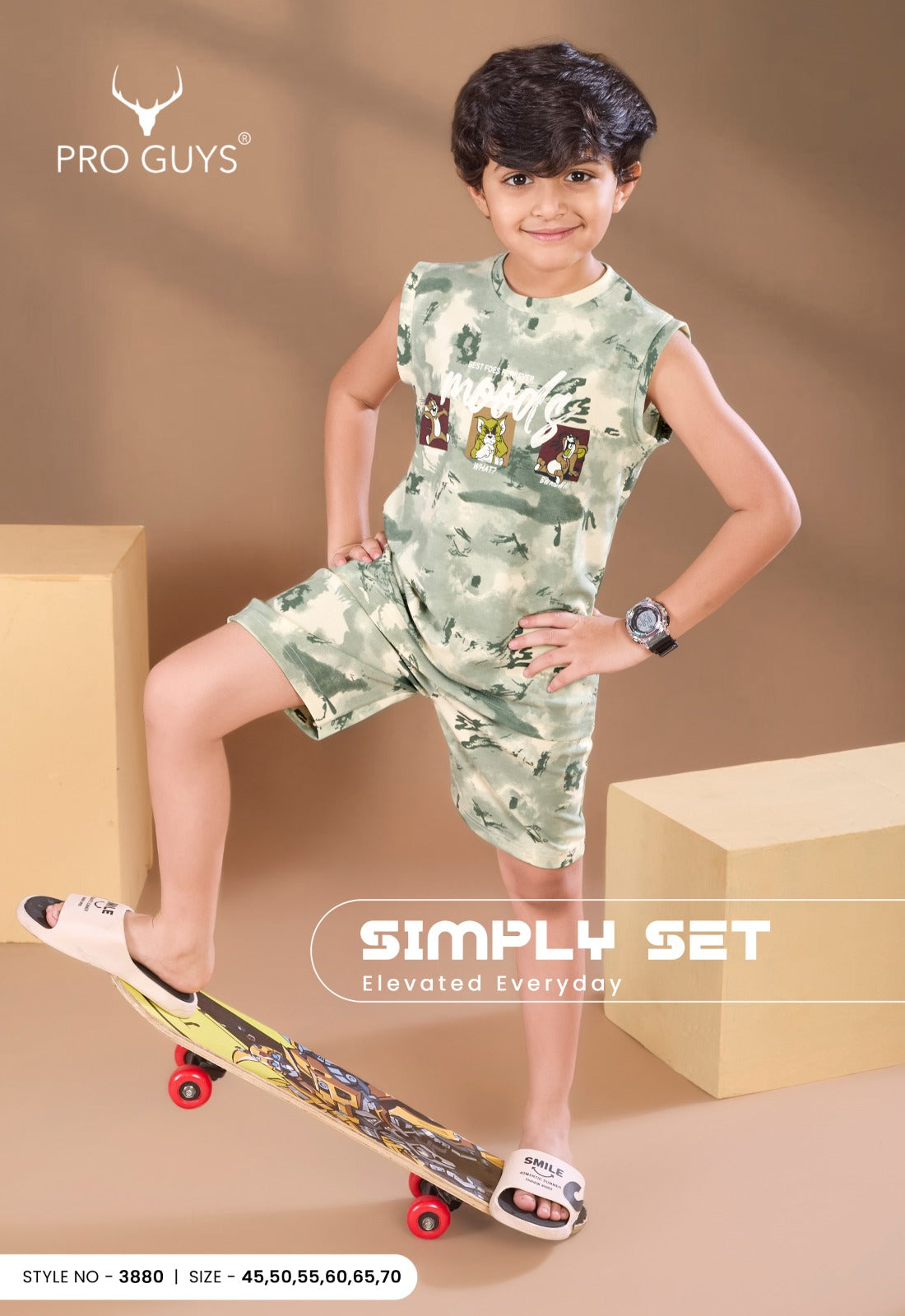 Style No 3880 Pro Guys Tencil Lycra Boys Shorts Set Wholesale Price