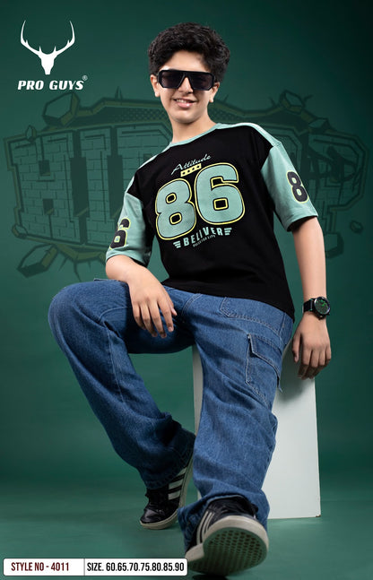 Style No 4011 Down Shoulder Pro Guys Cotton Boys Tshirt Exporter India