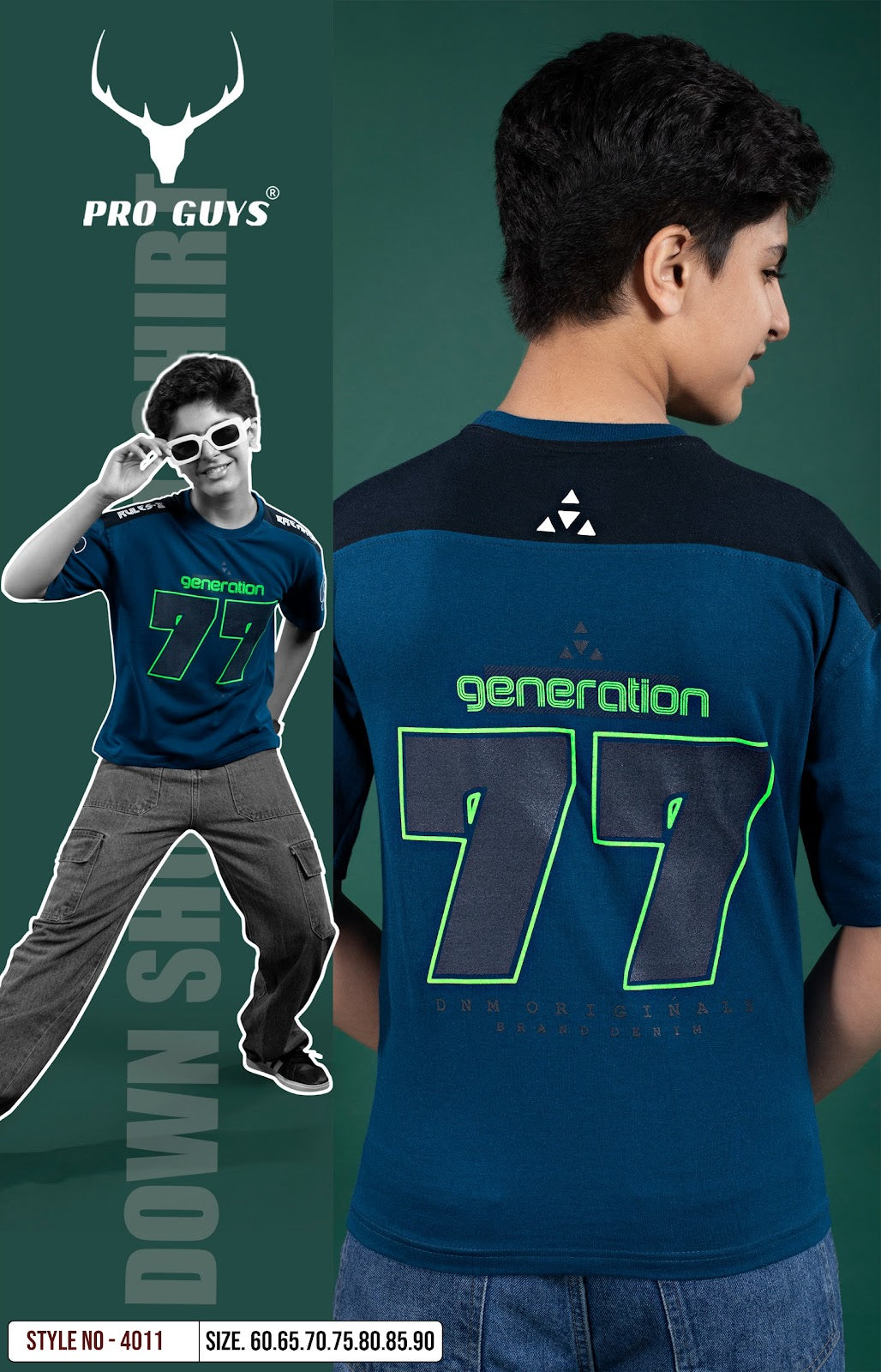 Style No 4011 Down Shoulder Pro Guys Cotton Boys Tshirt Exporter India