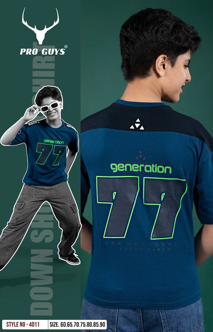 Style No 4011 Down Shoulder Pro Guys Cotton Boys Tshirt Exporter India