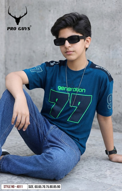 Style No 4011 Down Shoulder Pro Guys Cotton Boys Tshirt Exporter India