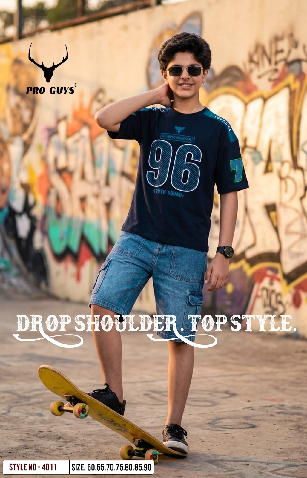 Style No 4011 Down Shoulder Pro Guys Cotton Boys Tshirt Exporter India