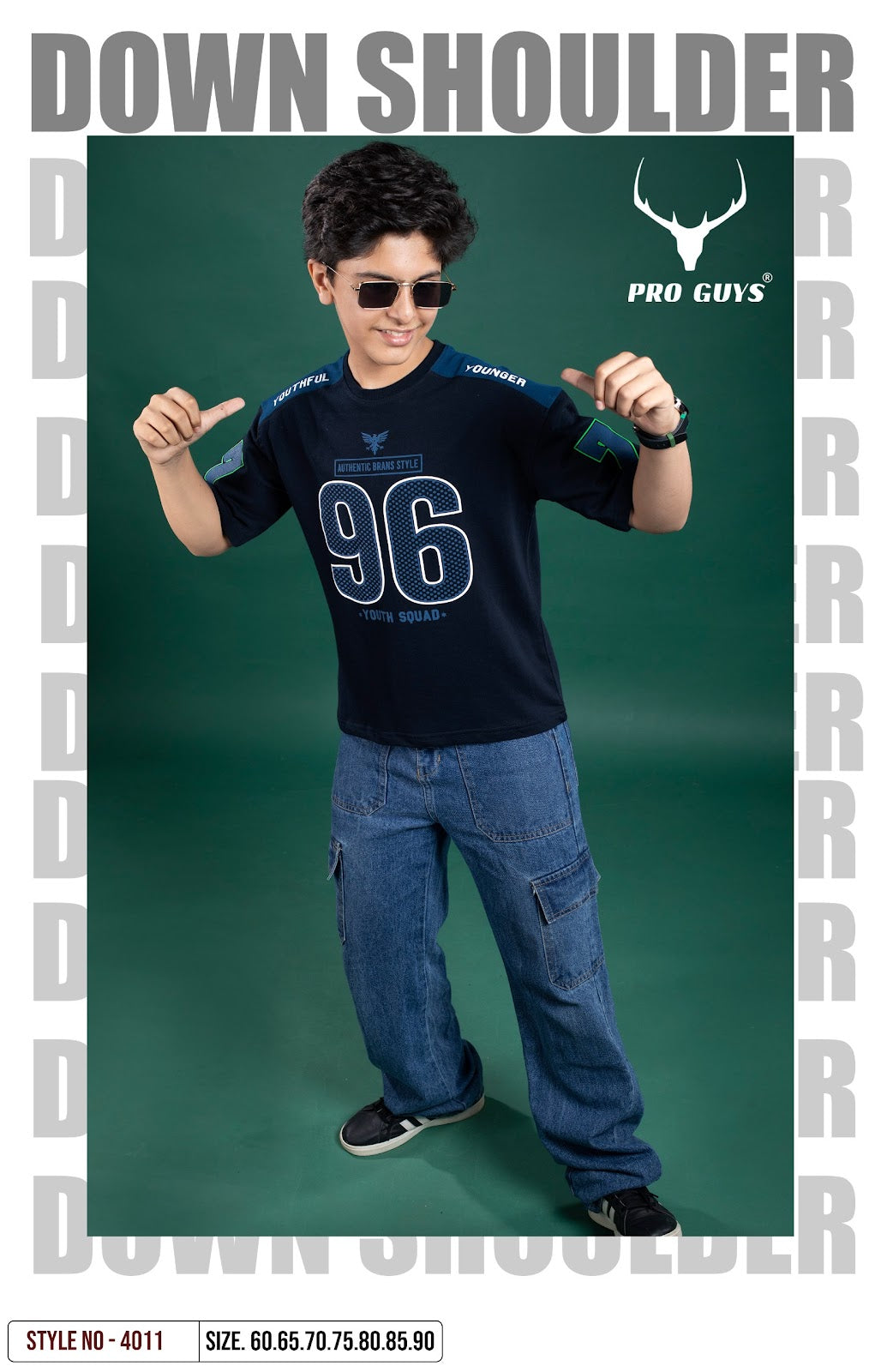 Style No 4011 Down Shoulder Pro Guys Cotton Boys Tshirt Exporter India