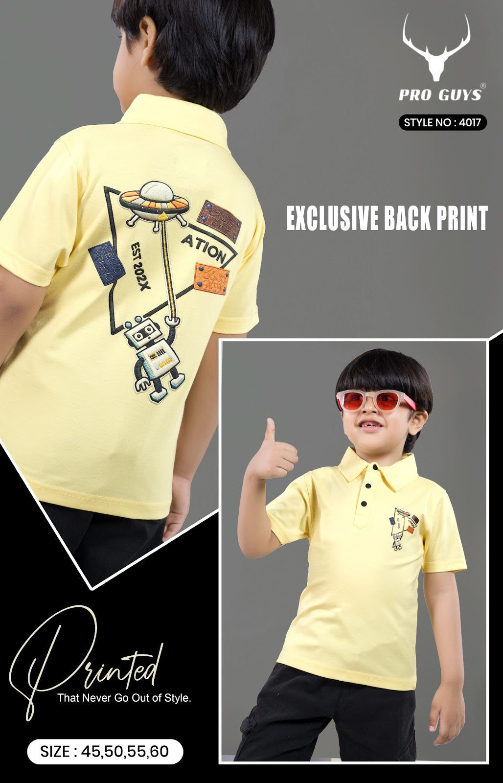 Style No 4017 Pro Guys Imported Boys Tshirt Supplier India