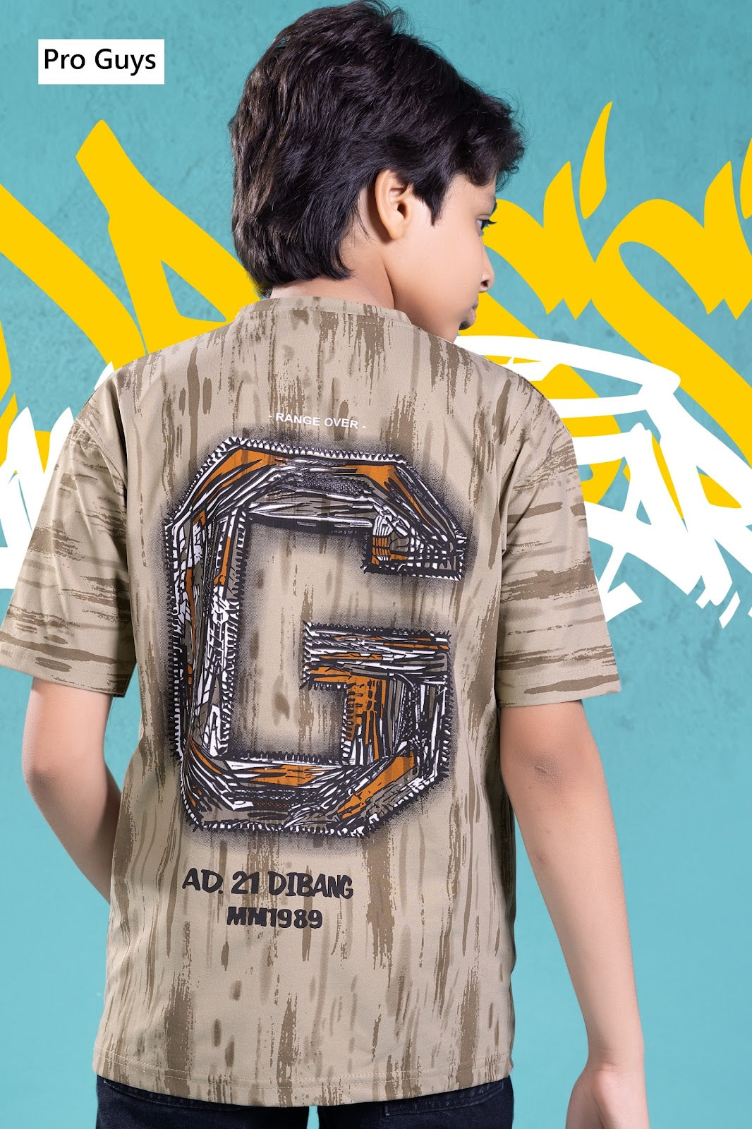 Style No 4022 Pro Guys Fake Cotton Aop Boys Tshirt Manufacturer Gujarat