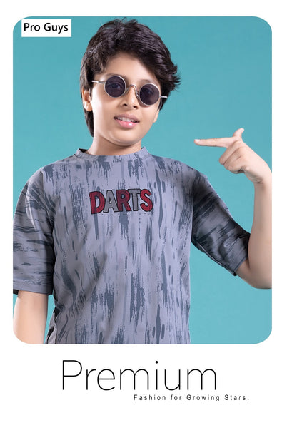 Style No 4022 Pro Guys Fake Cotton Aop Boys Tshirt Manufacturer Gujarat