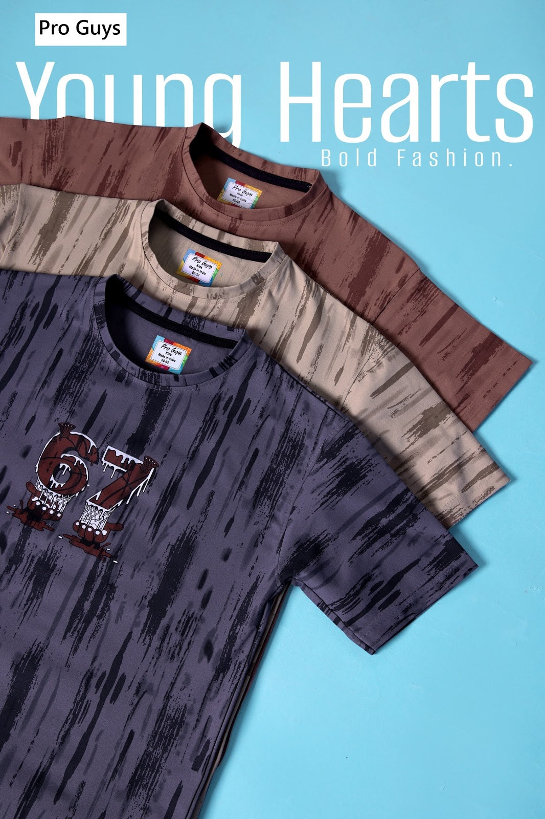 Style No 4022 Pro Guys Fake Cotton Aop Boys Tshirt Manufacturer Gujarat