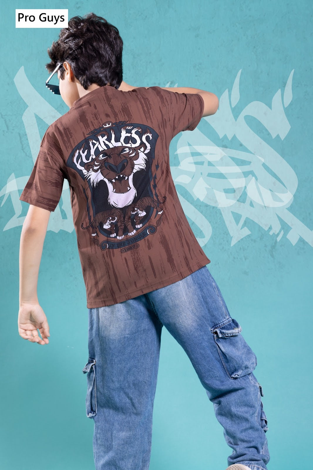 Style No 4022 Pro Guys Fake Cotton Aop Boys Tshirt Manufacturer Gujarat