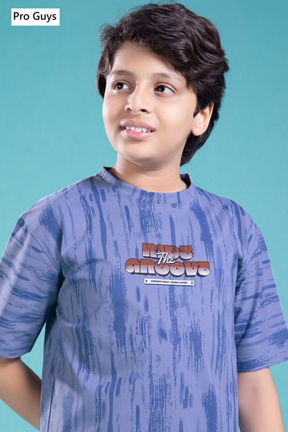 Style No 4022 Pro Guys Fake Cotton Aop Boys Tshirt Manufacturer Gujarat