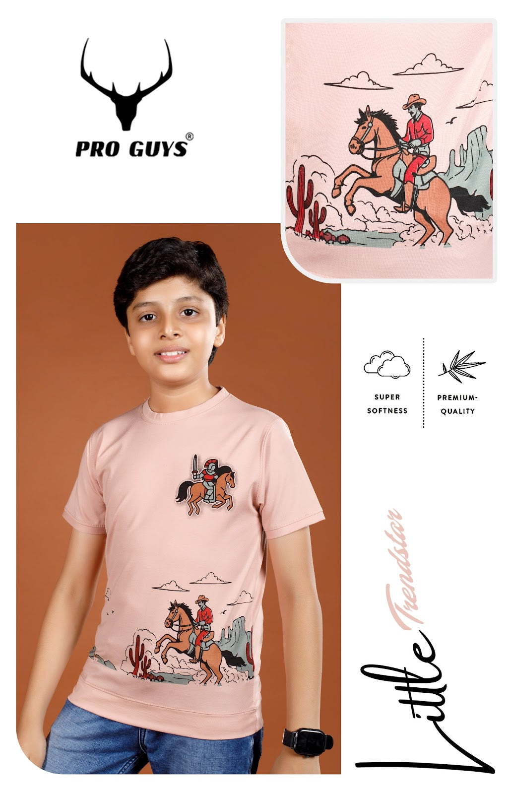 Style No 4024 Pro Guys Tencil Lycra Boys Tshirt Exporter Gujarat