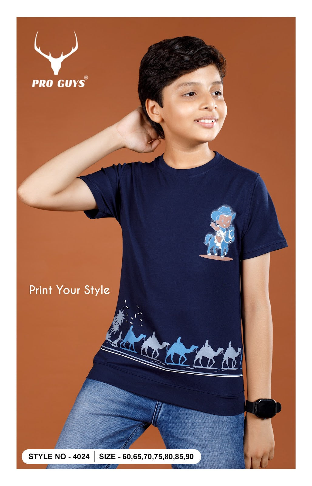 Style No 4024 Pro Guys Tencil Lycra Boys Tshirt Exporter Gujarat