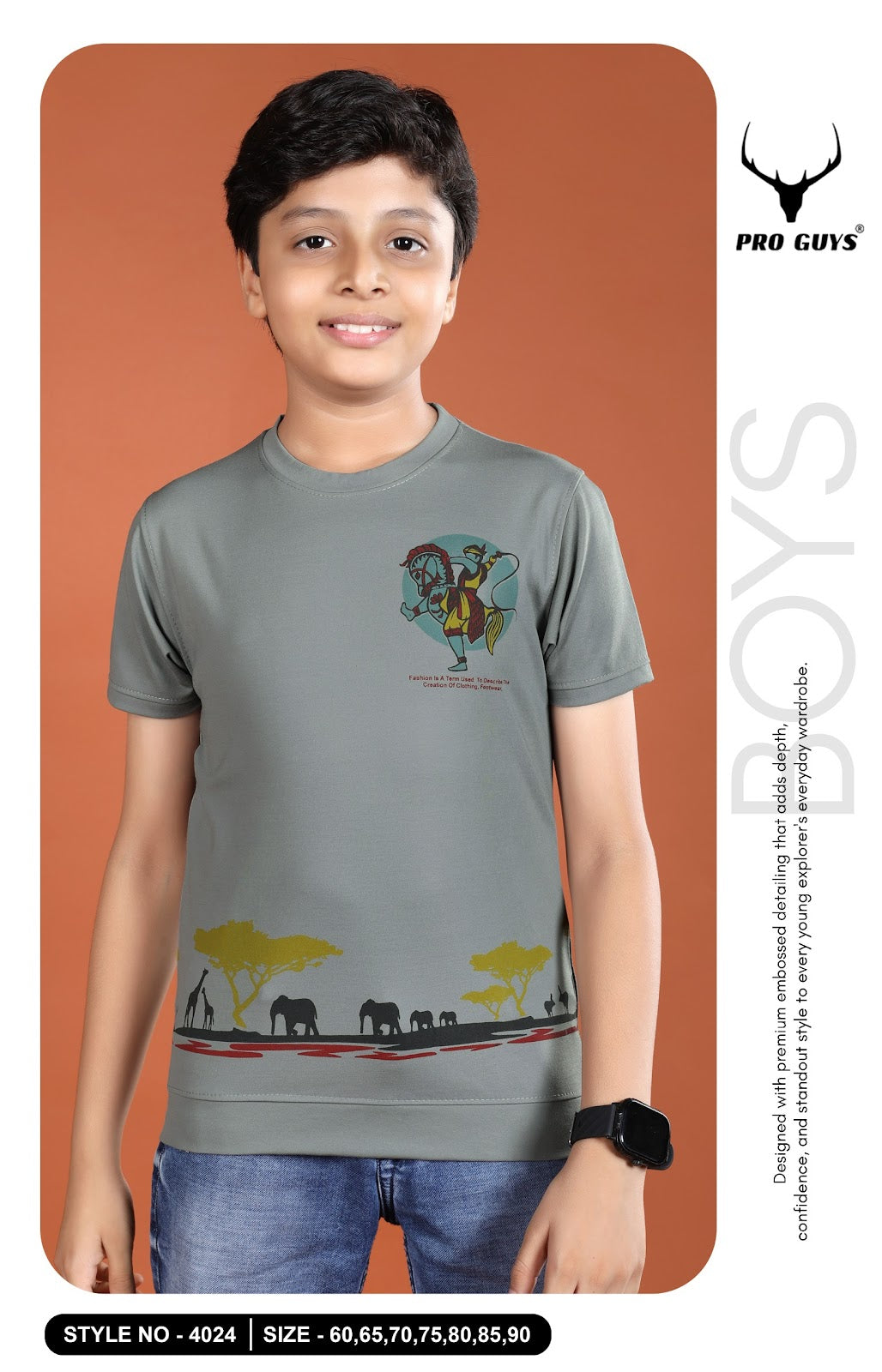 Style No 4024 Pro Guys Tencil Lycra Boys Tshirt Exporter Gujarat
