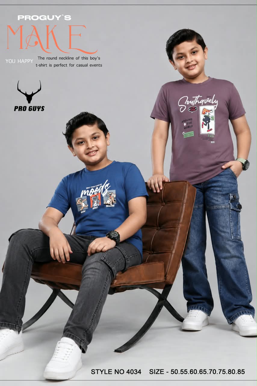 Style No 4034 Pro Guys Tencil Lycra Boys Tshirt Supplier