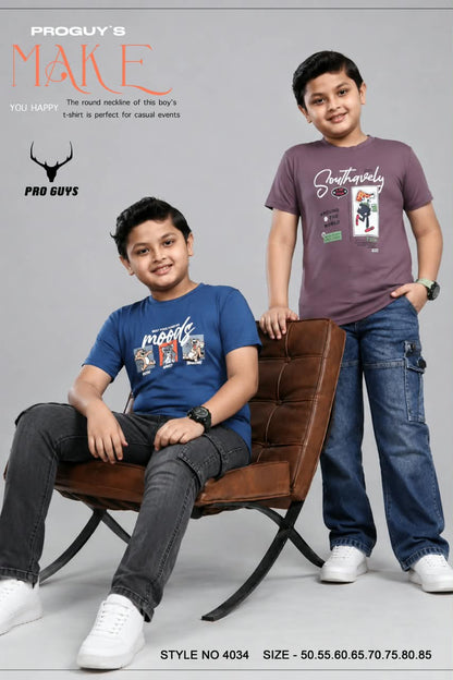 Style No 4034 Pro Guys Tencil Lycra Boys Tshirt Supplier