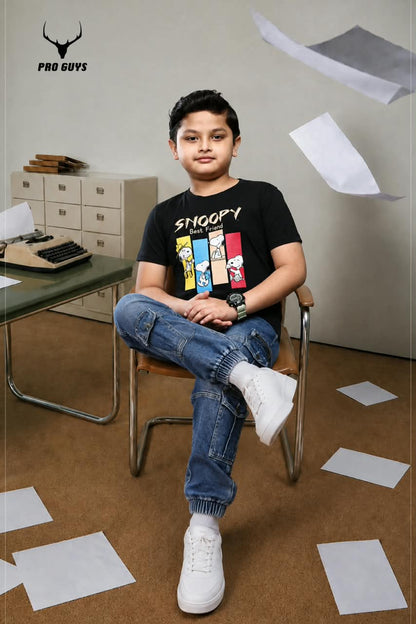 Style No 4034 Pro Guys Tencil Lycra Boys Tshirt Supplier