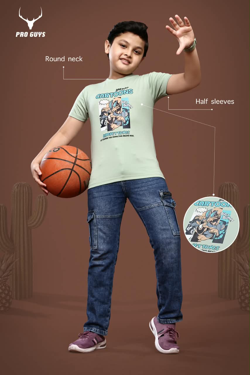 Style No 4034 Pro Guys Tencil Lycra Boys Tshirt Supplier