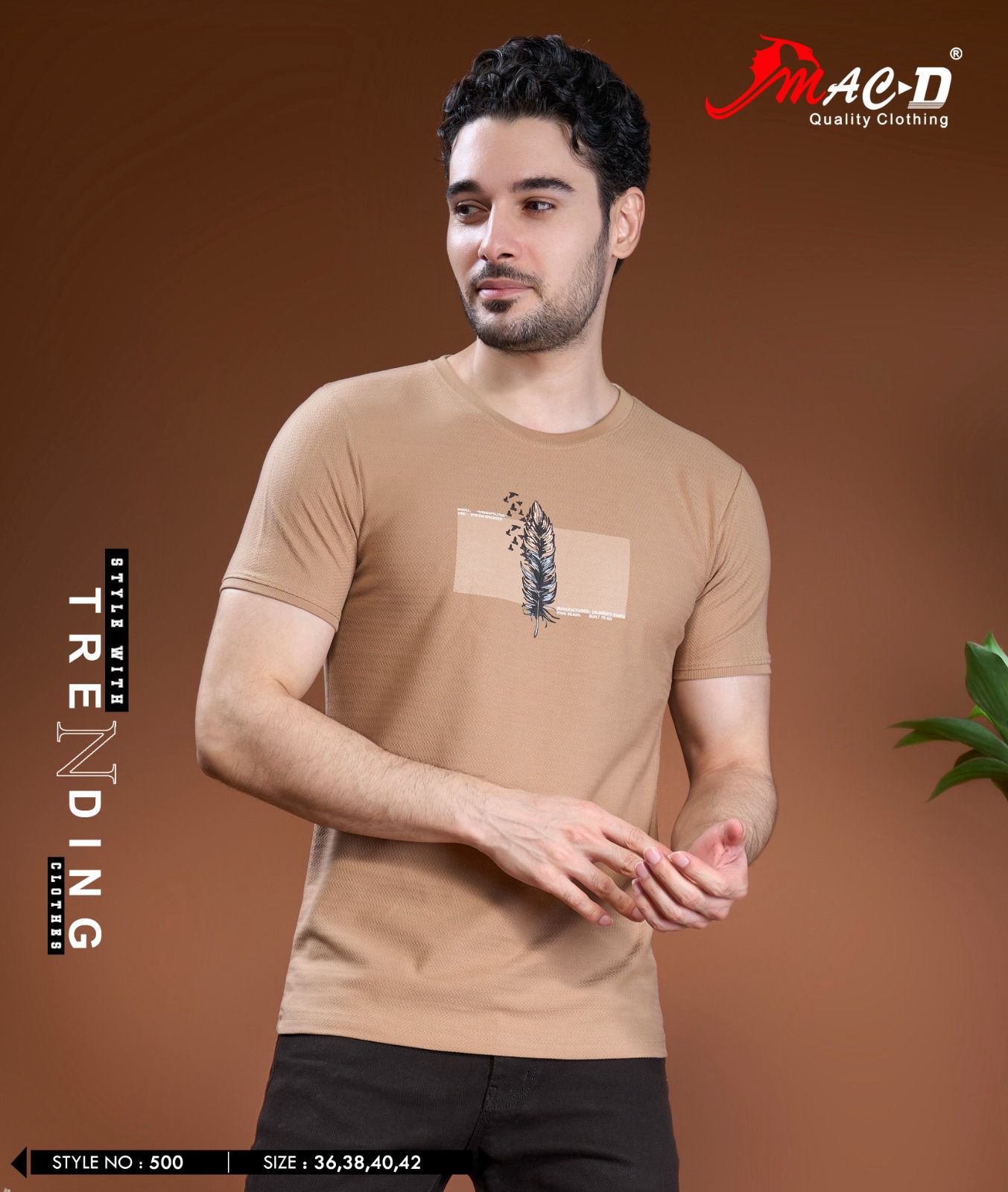 Style No 500 Mac D Cotton Mens Tshirts Exporter India