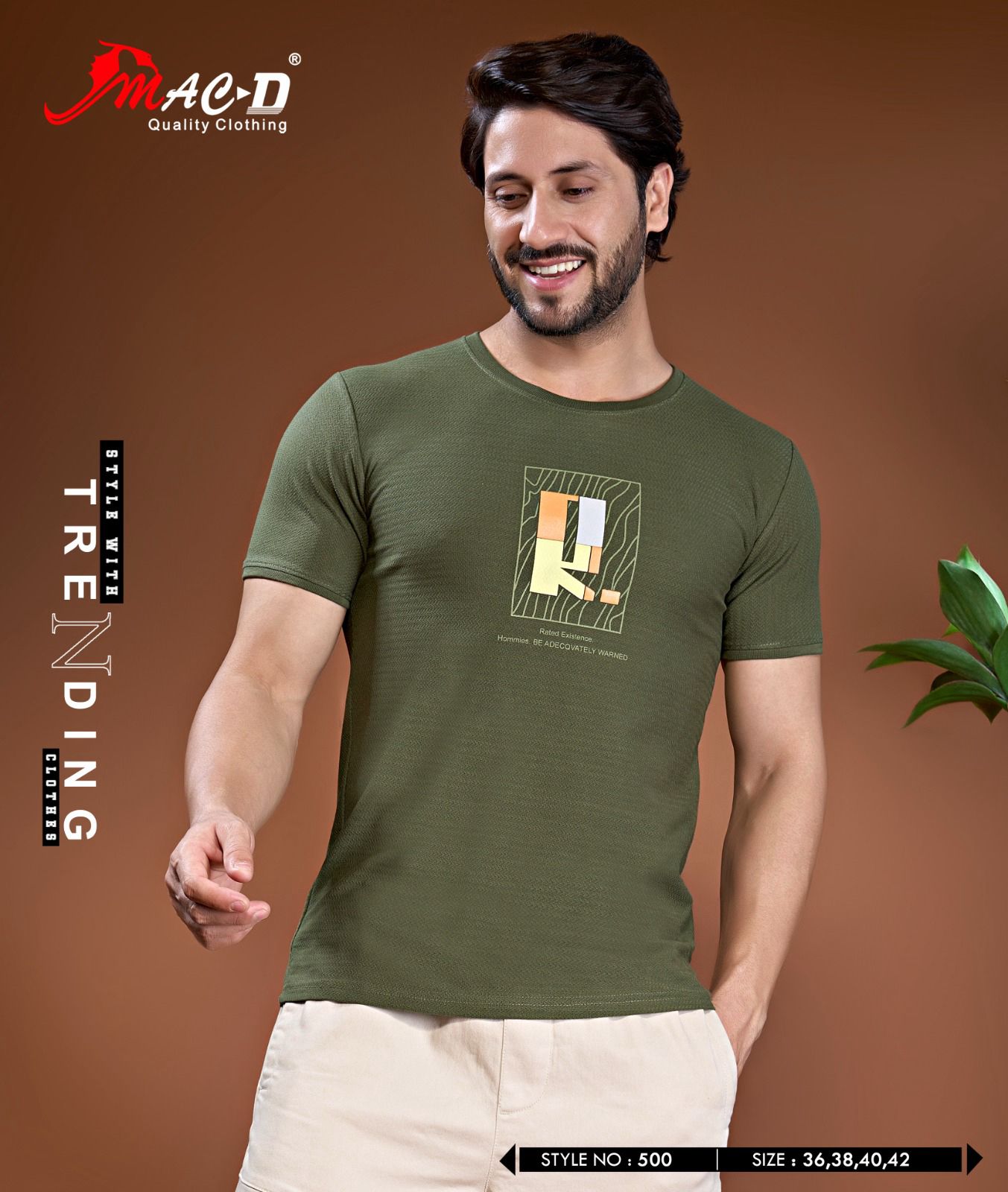Style No 500 Mac D Cotton Mens Tshirts Exporter India