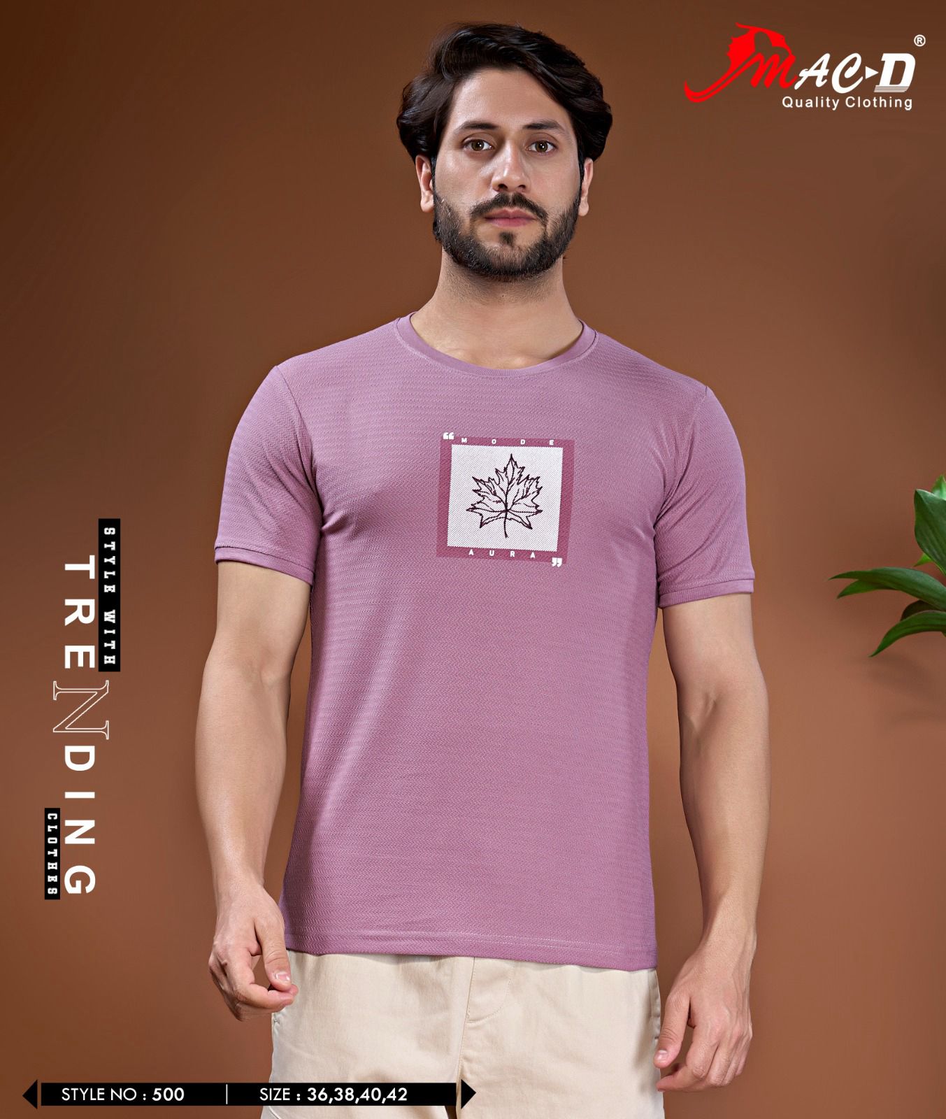 Style No 500 Mac D Cotton Mens Tshirts Exporter India