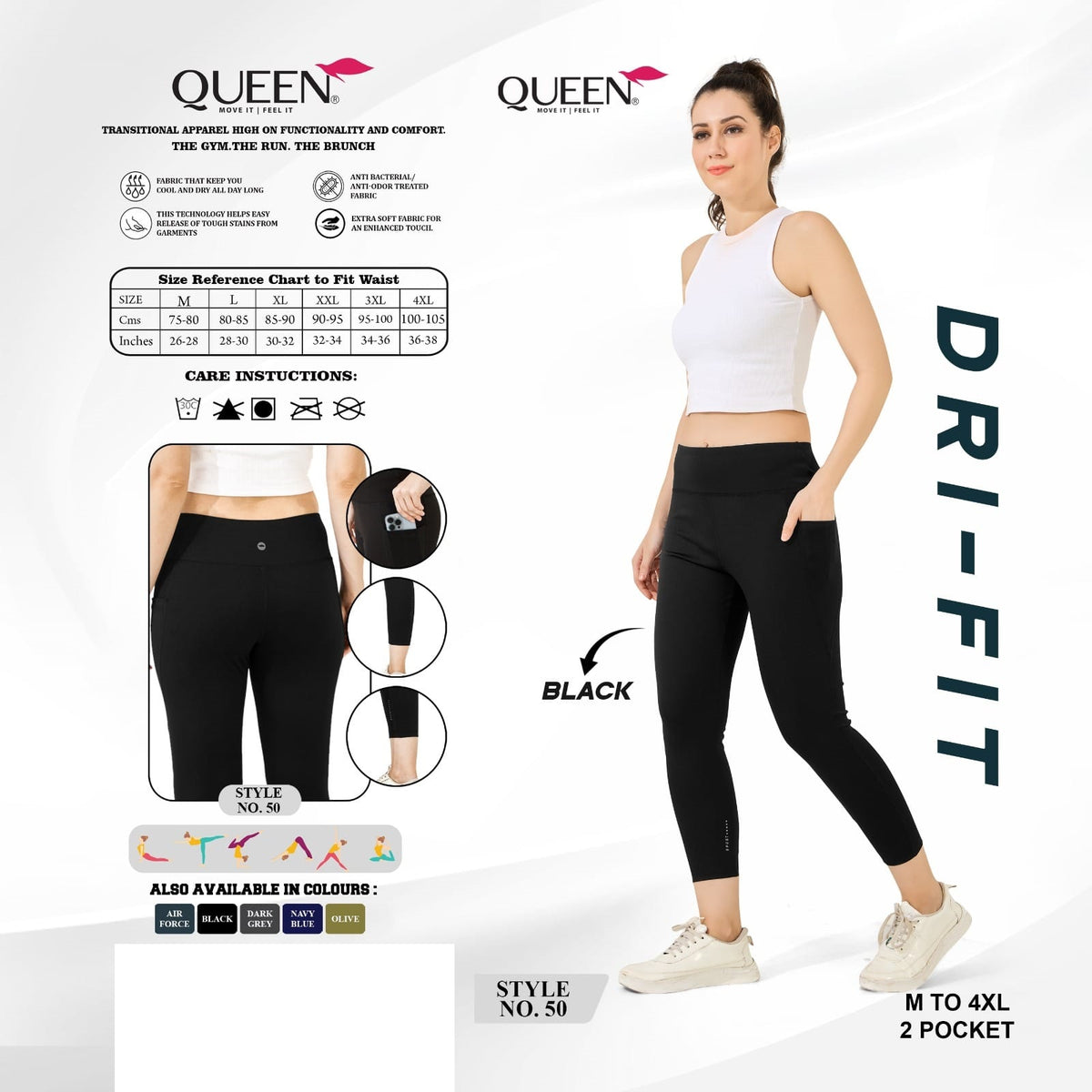Style No 50 Queen Imported Ankle Length Leggings Wholesaler Gujarat