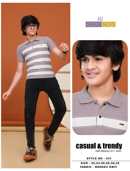 Style No 531 Kiddo Auto Stripes Boys Tshirt Wholesale