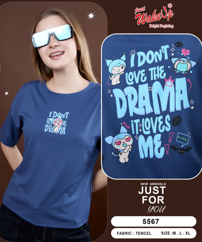 Style No 5567 Wakeup Tencil Women Tshirt Wholesaler India