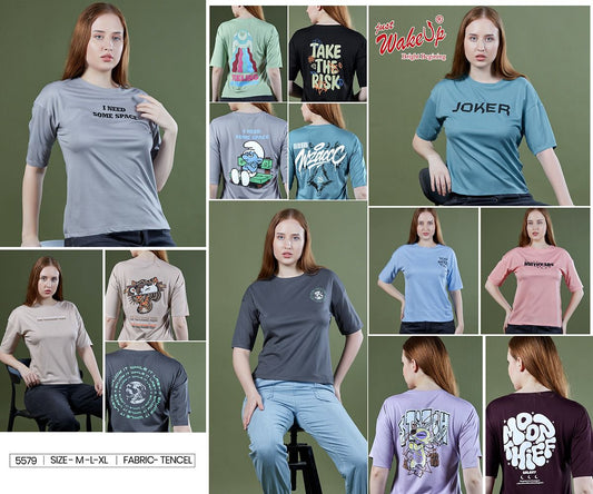 Style No 5579 Wakeup Imported Women Tshirt Wholesaler Ahmedabad