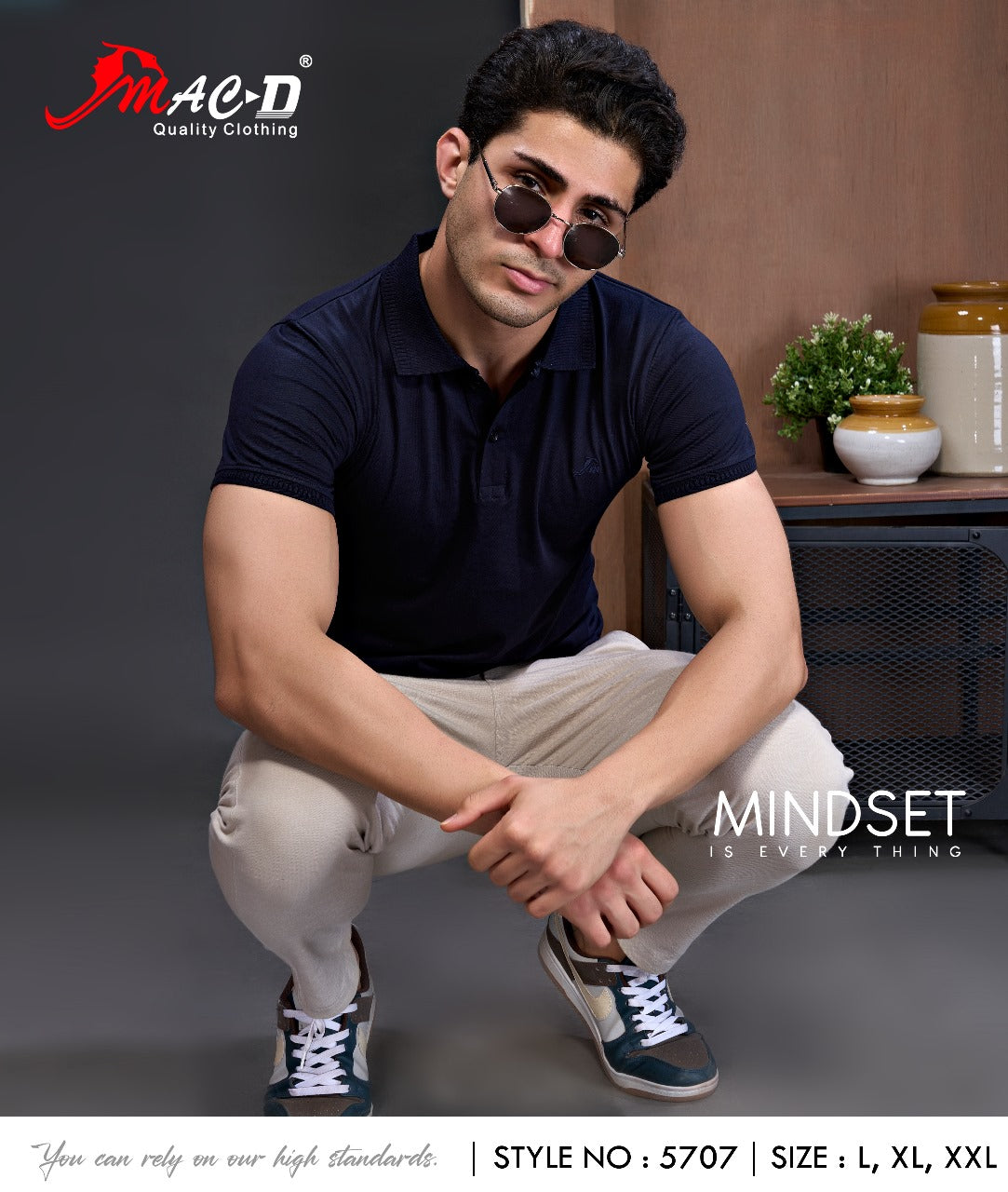 Style No 5707 Mac D Cotton Mens Tshirts Supplier India