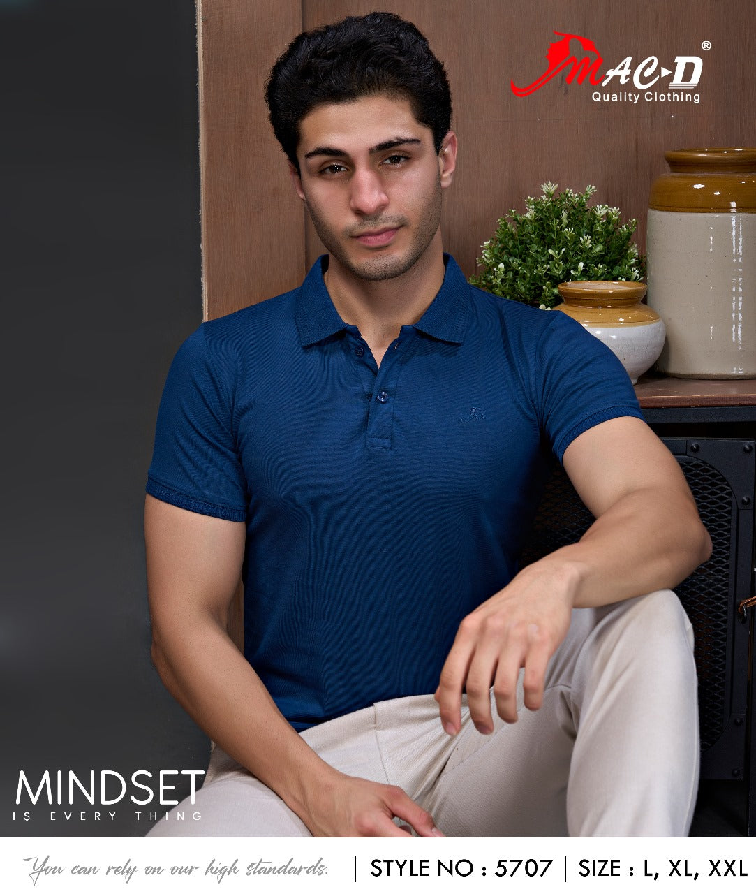 Style No 5707 Mac D Cotton Mens Tshirts Supplier India