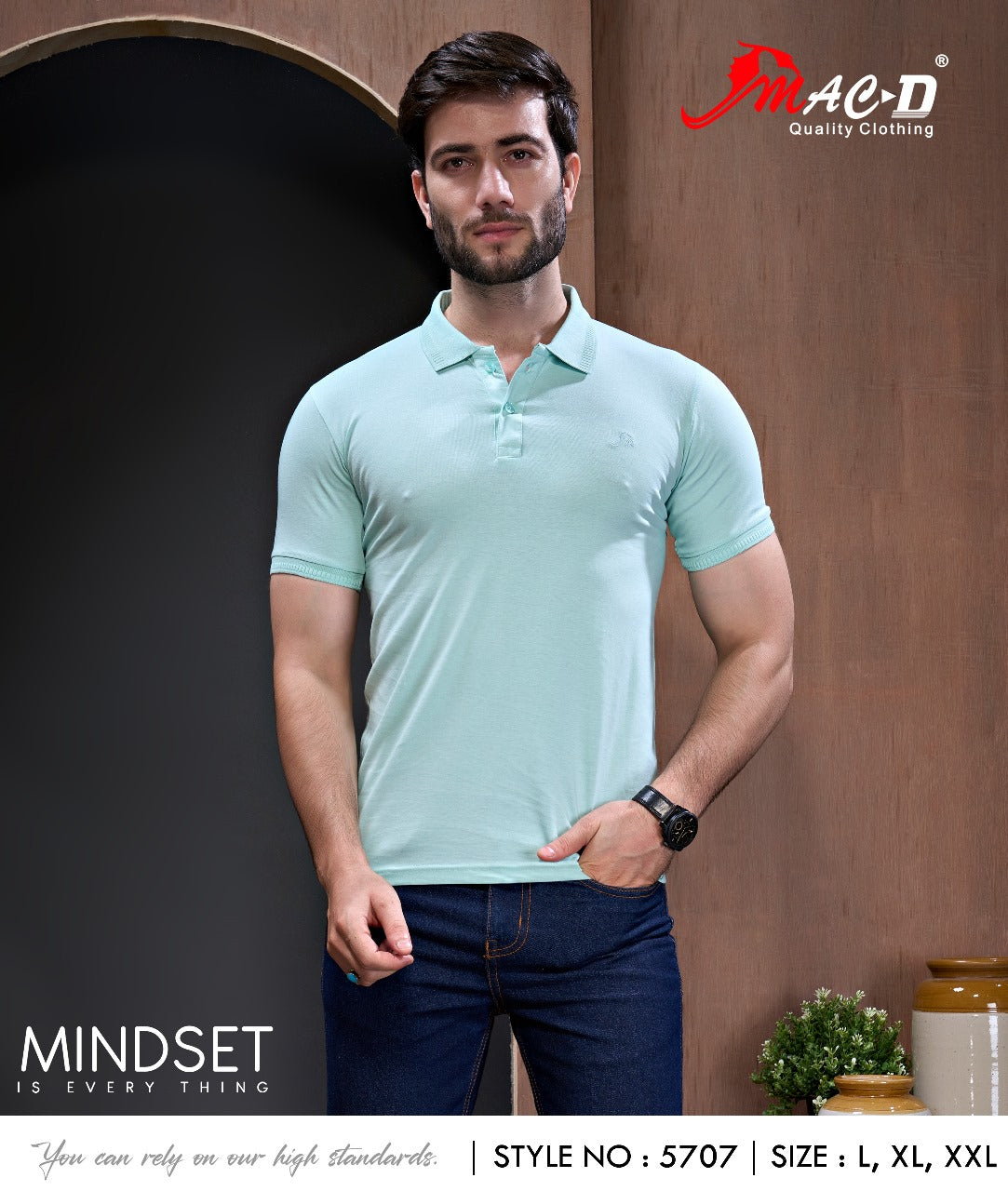 Style No 5707 Mac D Cotton Mens Tshirts Supplier India