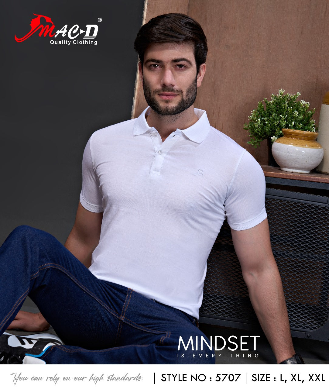 Style No 5707 Mac D Cotton Mens Tshirts Supplier India