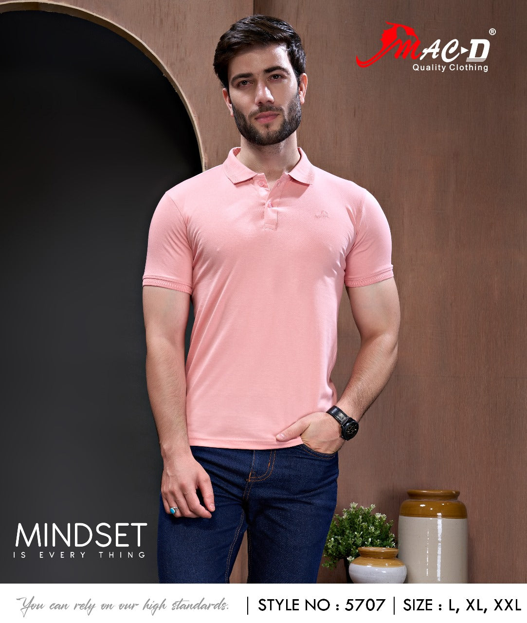 Style No 5707 Mac D Cotton Mens Tshirts Supplier India