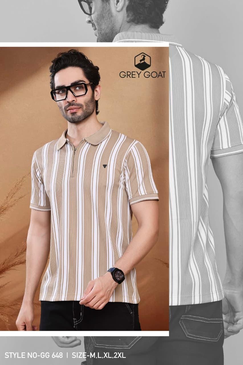 Style No 648 Grey Goat Vertical Mens Tshirts Supplier Ahmedabad